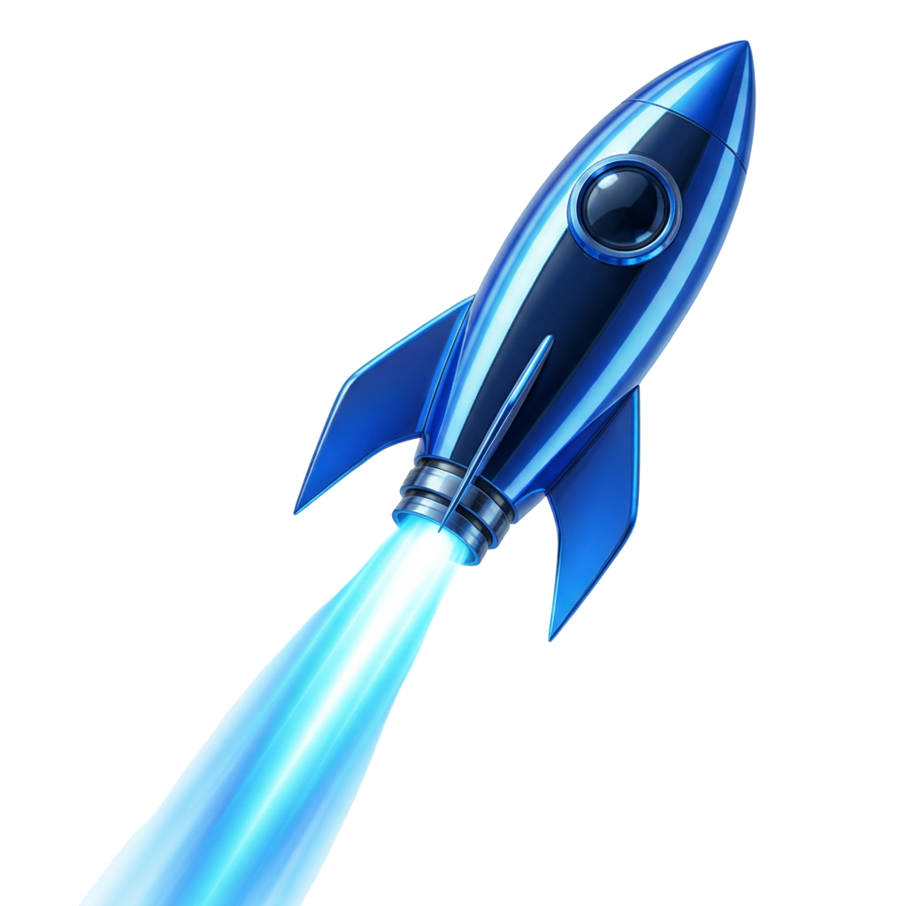 Blue rocket launching, illustrating the Google Boost ranking push